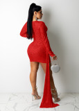 Sexy Sequin Hollow Long Sleeve Club Dress ME-Y947