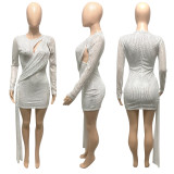 Sexy Sequin Hollow Long Sleeve Club Dress ME-Y947