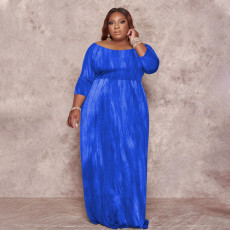 Plus Size High Waist Pocket Maxi Dress BDF-8102