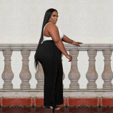 Plus Size Solid Tassel Maxi Skirt WAF-77283