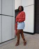Solid Sexy Long Sleeve Deep V Neck Blouse Top SMD-82085