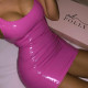 Fashion Sexy Sleeveless PU Leather Nightclub Party Bag Hip Dress FL-81380