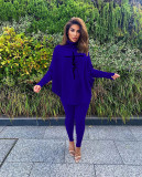 Letter Print Batwing Sleeve Two Piece Pants Set MAE-2126