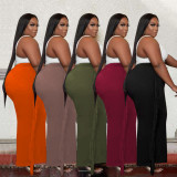 Plus Size Solid Tassel Long Skirt PHF-13262