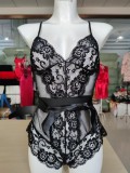 Sexy Deep V Neck Lace Teddy Lingerie YQ-360