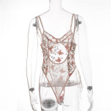 Sexy Sling One-piece Mesh See-through Underwear YQ-W490