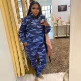 Camo Print Hoodie And Pants Two Piece Suits YIM-222