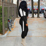 Casual Patchwork Long Sleeve 2 Piece Pants Set OMY-80065
