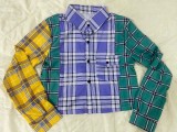 Plaid Print Long Sleeve Blouse Top DAI-8367