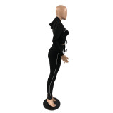 Casual Sports Hooded Drawstring Two Piece Pants Set IV-8257