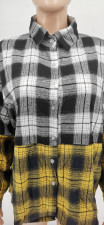 Plaid Casual Patchwork Loose Full Sleeve Blouse WSYF-5911