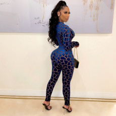 Sexy Printed Long Sleeve Slim Jumpsuit YMEF-5041