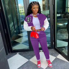 Casual Printed Baseball Jacket And Pants 2 Piece Sets TK-6203