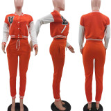 Casual Printed Baseball Jacket And Pants 2 Piece Sets TK-6203