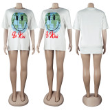 Fashion Casual Print Round Neck T-Shirt FSXF-280