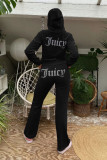 Velvet Hot Drilling Hooded Zipper 2 Piece Pants Set LSD-81062