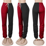 Casual Color Block Ruched Pants NY-2051