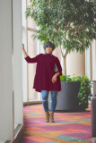 Plus Size Solid Color Loose Long Sleeve Dress NY-8844