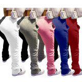 Casual Color Block Ruched Pants NY-2051