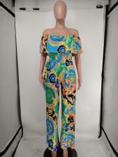 Sexy Printed Off Shoulder Jumpsuit NK-8605
