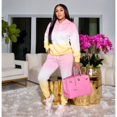 Gradient Hoodie Casual Two Piece Sets BGN-215