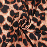 Print Irregular Hem Slim Long Sleeve Maxi Dress NY-8862