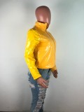 Bright PU Leather Bread Down Coat OSM-4524