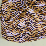 Sexy Tiger Stripe Long Sleeve Bodycon Dress FSXF-F320