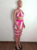 Sexy Knitting Haler Hollow Out Two Piece Skirt Set OSM-4072
