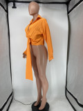Solid Sexy Long Sleeve Deep V Neck Blouse Top SMD-82085