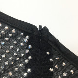 Sexy Hot Drilling Mesh One Shoulder Nigh Club Dress BY-5335