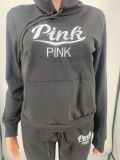 Pink Letter Embroidery Sports Two Piece Suits YIM-231