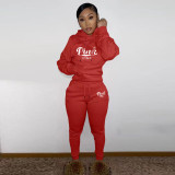 Pink Letter Embroidery Sports Two Piece Suits YIM-231
