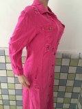 Plus Size Denim Ripped Hole Long Coat LX-7083