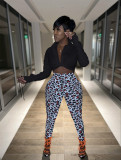 Sexy Long Sleeve Top+Printed Pants Two Piece Sets FENF-197
