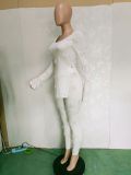 Solid Long Sleeve Split Top And Pants 2 Piece Sets BN-9308