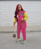 Casual Letter Baseball Jacket And Pants Two Piece Sets YH-5244