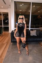 Sexy Mesh Patchwrok Sleeveless Club Romper ML-7465