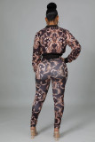 Casual Printed Zipper Jacket And Pants 2 Piece Sets XMY-9337