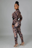 Casual Printed Zipper Jacket And Pants 2 Piece Sets XMY-9337