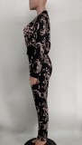 Casual Printed Zipper Jacket And Pants 2 Piece Sets XMY-9337