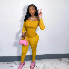 Sexy Slash Nedk Long Sleeve Tight Jumpsuit YD-8554