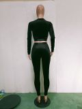 Solid Long Sleeve Two Piece Pants Set BN-9315