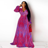 Sexy Long Sleeve V Neck Maxi Skirt 2 Piece Sets FSXF-F503