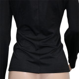 Solid Full Sleeve Bandage Blazer Coat SH-390249