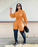 Solid Long Sleeve Two Piece Pants Set ZDF-31180