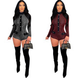 Sexy Long Sleeve Bodycon Playsuit HMS-5530