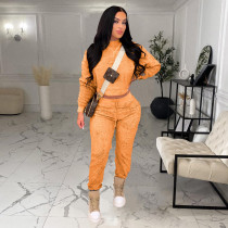 Solid Plush Long Sleeve Two Piece Sets TR-1191