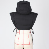 Solid Hooded Hollow Out Sleeveless Vest Coat ZSD-0443