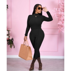 Solid Long Sleeve Two Piece Pants Set FOSF-8115